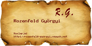 Rozenfeld Györgyi névjegykártya